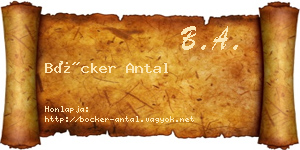 Böcker Antal névjegykártya